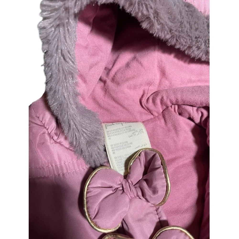 First Impressions 6-9 Month Bunting Suit Baby Girl 6 Month 6-9m Fall Winter Pink - Picture 7 of 8